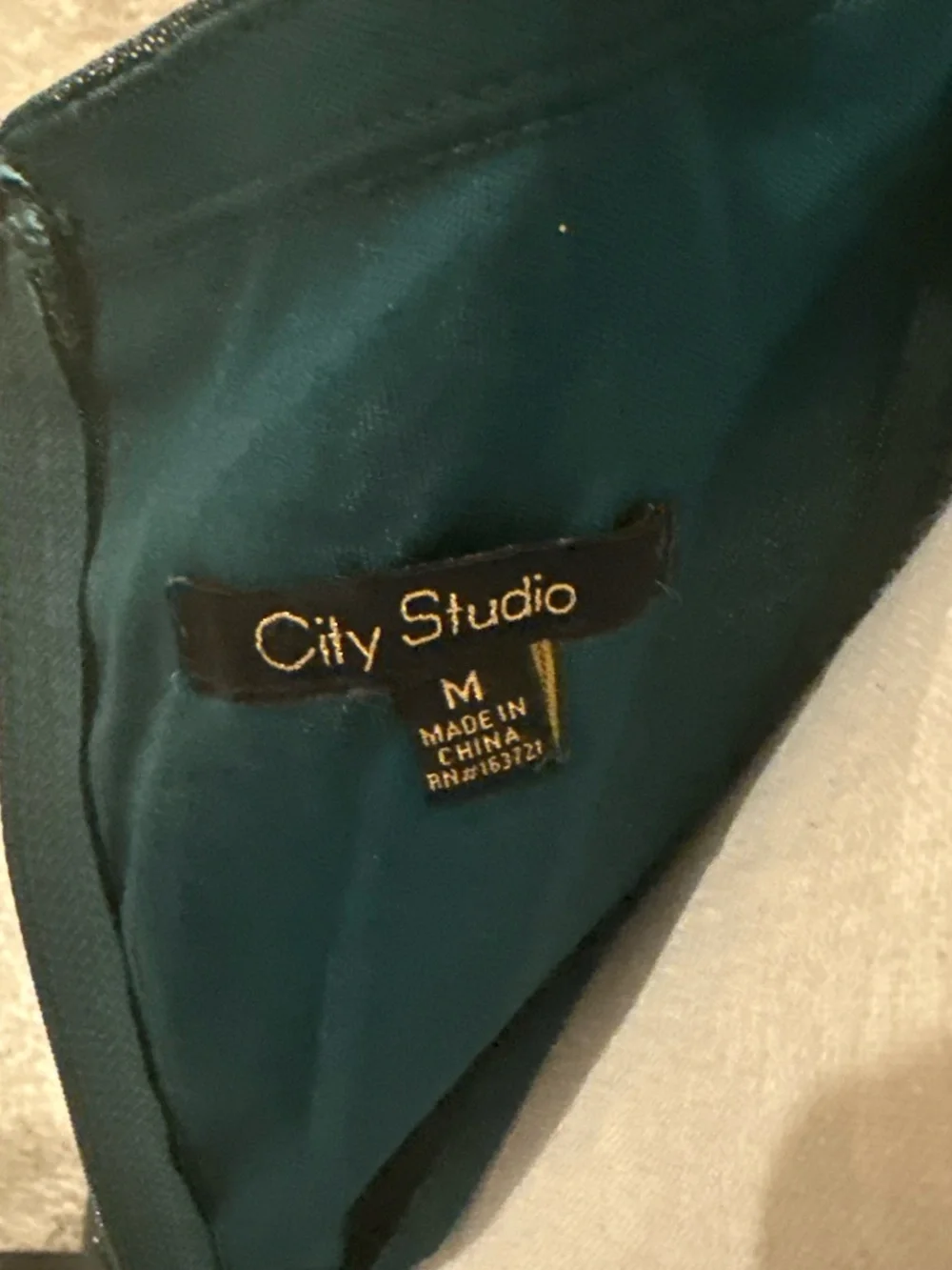 City Studio Teal Sparkle Ruched Midi Dress